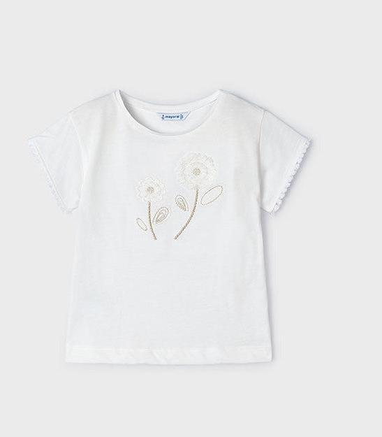 MAYORAL T-Shirt bestickt mit Blumenmuster