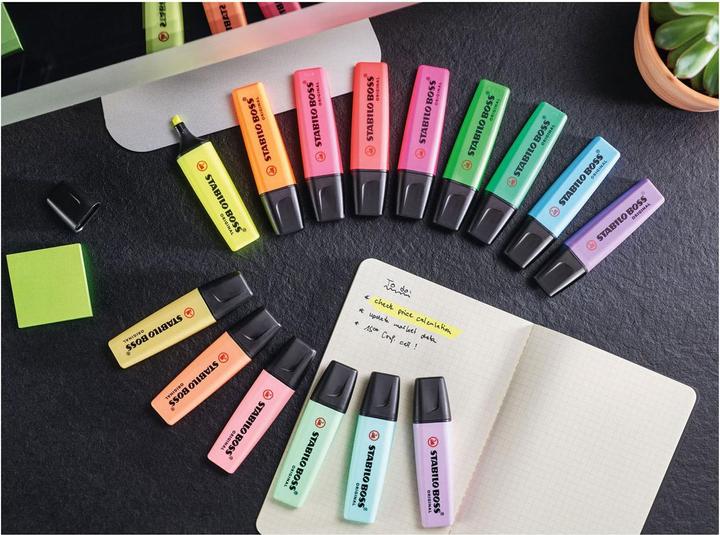 Produktbild STABILO BOSS ORIGINAL Textmarker (Pink, Gelb, Grün, Orange, 5 mm, 4 x)