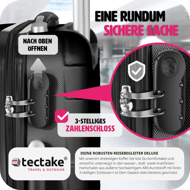 Image du produit tectake Jeu de 3 trolleys (98 l, M (50 - 90l), L (90 - 115l))