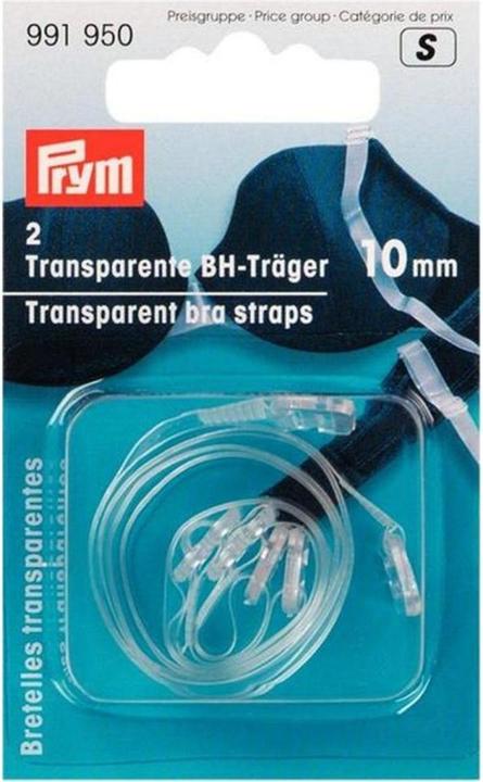 Actual product image Prym Bra straps, transparent 10 mm, card 2 pcs.