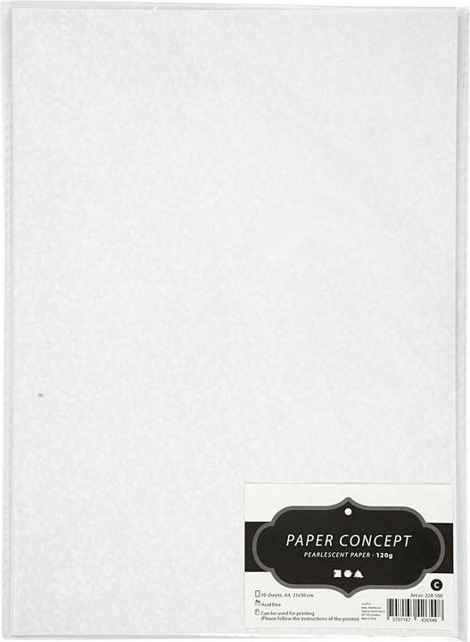 Productafbeelding Creativ Company Parelmoer papier A4, wit parelmoer, 120 gram, 10 vellen (120 g/m², 10 x)