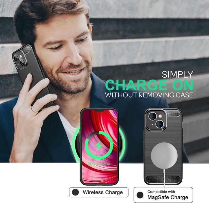 Actual product image Nalia Carbon look silicone cover (Apple iPhone 14)