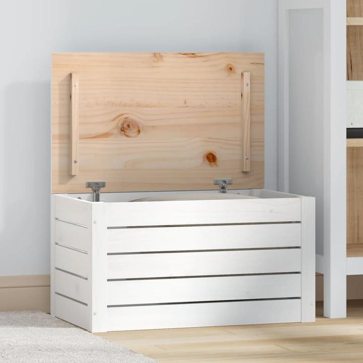 Produktbild VidaXL Truhe Weiss 59,5x36,5x33 cm Massivholz Kiefer,Farbe