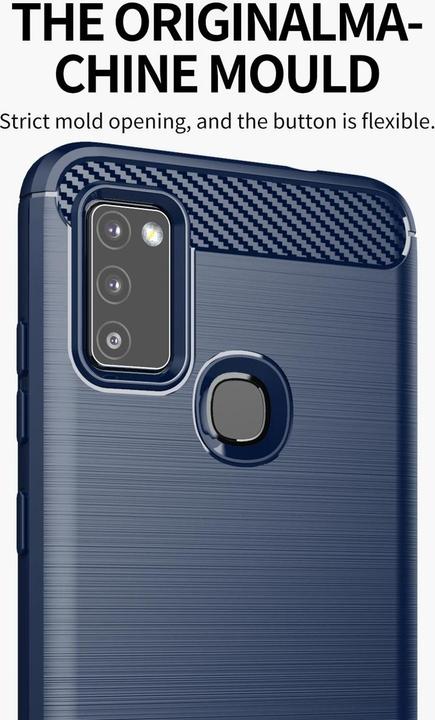 Actual product image Cadorabo TPU Ultra Slim carbon stainless steel Combi Cover (Samsung Galaxy M51)