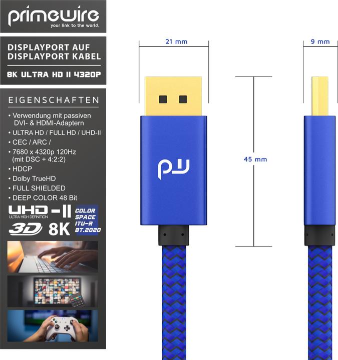 Actual product image Primewire DisplayPort - DisplayPort (2 m, DisplayPort)