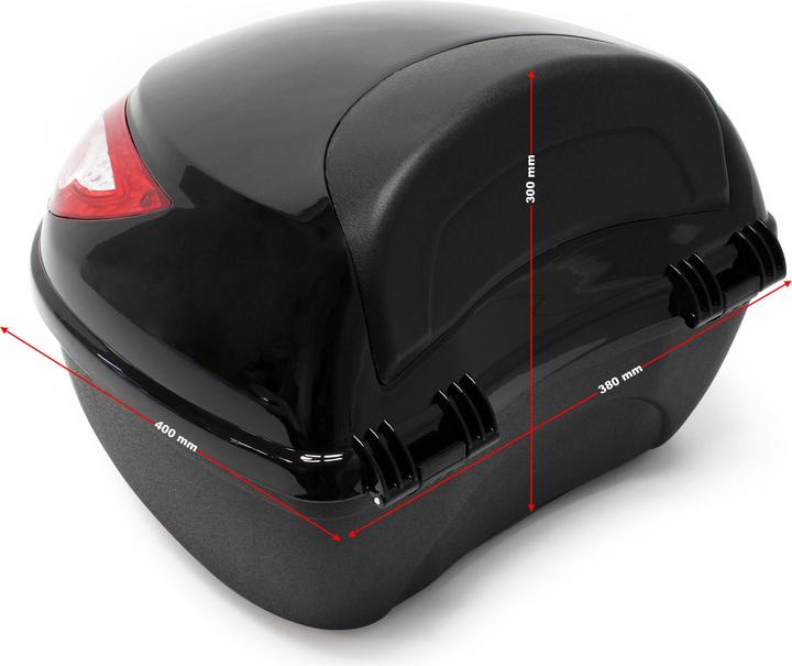 Image du produit Wiltec Top Case Moto 22L Noir mat Coffret Valise Boîte Transport Porte-bagage Espace rangement Deux-roues B (22 l)