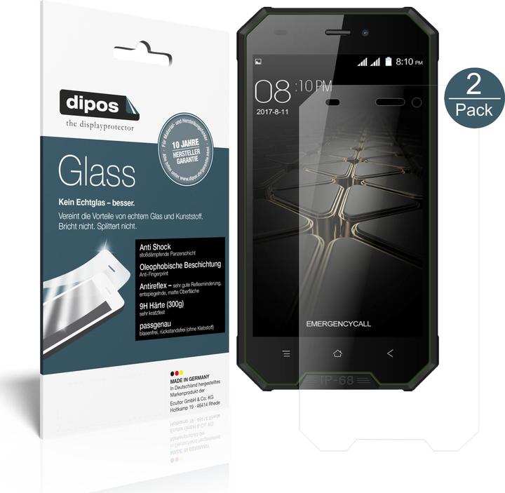 Actual product image Dipos Screen Protector Anti-Shock (2 Piece, Blackview BV4000 Pro)