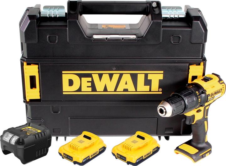 Actual product image DeWalt DCD 778 D2T Akku Schlagbohrschrauber 18V 65Nm + 2x Akku 2,0 Ah + Ladegerät + TSTAK (Battery operated)