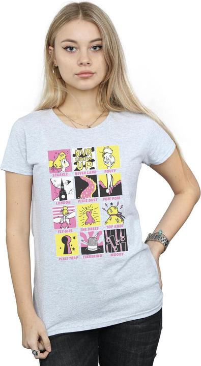 Actual product image Disney Womens/Ladies Tinkerbell Squares Cotton T-Shirt (XL)