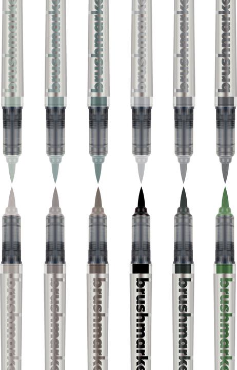 Produktbild Karin PRO - Brush Marker (Schwarz, Grau, Grün, 12 x)
