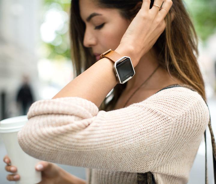 Image du produit Fitbit Blaze Bracelet en cuir Large (40 mm, Cuir véritable, Flamboyer)