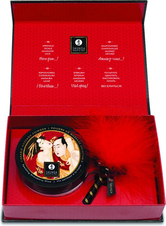 Produktbild Shunga Essbares Massagepulver-Set Erdbeere (75 ml)