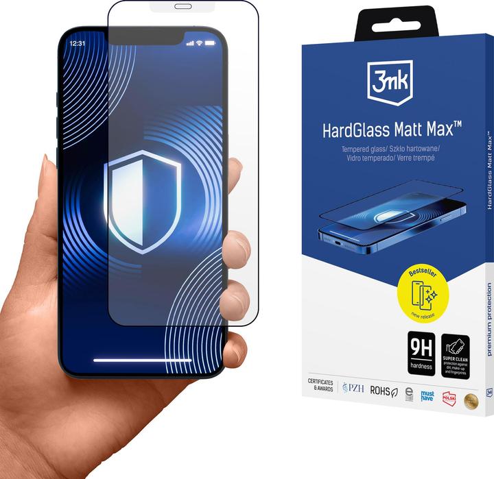 Immagine prodotto 3MK HardGlass Matt Max iPhone 12/12 Pro 6.1" (1 Pezzo/i, Realme 12 Pro+, Apple iPhone 12)