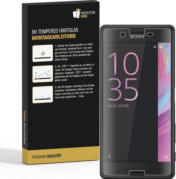 Actual product image Protectorking 1x real tempered 9H armoured glass 3D CLEAR (1 Piece, Sony Xperia X)