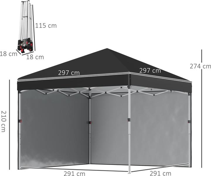 Image du produit Outsunny Faltpavillon mit Zubehör (297 cm, 297 cm)
