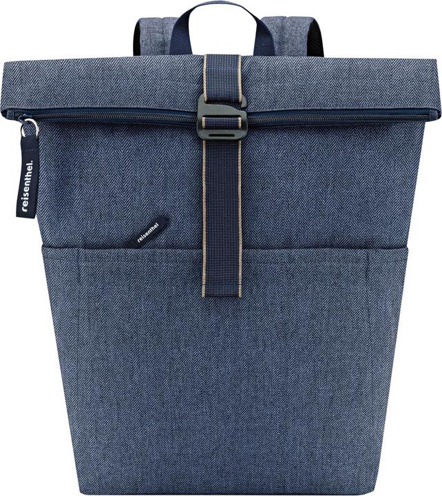 Actual product image reisenthel Casual Backpack Rolltop backpack Herringbone Dark Blue (22 l)