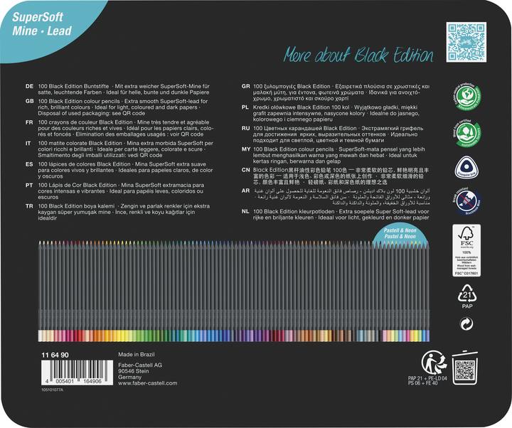 Image du produit Faber-Castell Matite colorate Édition noire (Multicolore, 100 x)