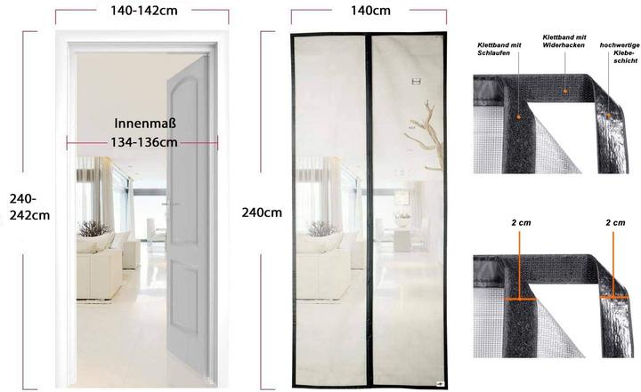 Produktbild Door easy Fliegengitter Tür (140 x 240 cm)