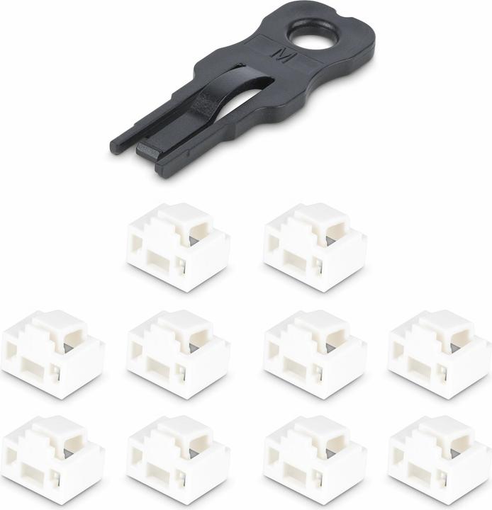 Productafbeelding StarTech com RJ45-poortsloten - 10 stuks met veiligheidssleutel, RJ45-poortblokker/stofkap, Reus