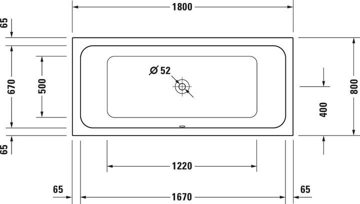 Immagine prodotto Duravit Vasca rettangolare sagomata D-Code 80 x 180 cm bianca liscia 7001010000000 (150 l, 180 cm, 80 cm)