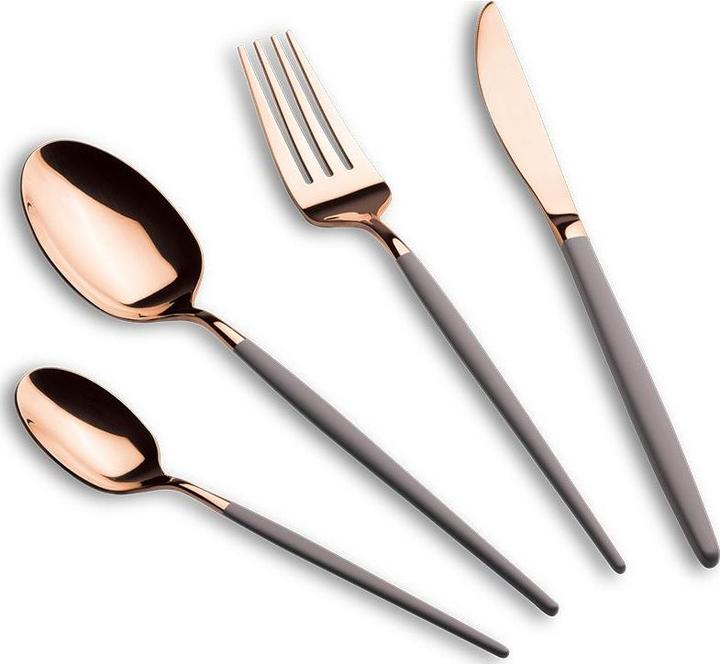 Immagine prodotto BerlingerHaus Set di posate Taupe da 24 pezzi - Oro rosa (24 Pezzo/i, Set di posate)