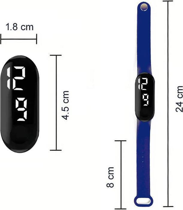 Image du produit Cbx Sport Montre numérique à LED avec bracelet en silicone Affichage 12 heures (45 mm)