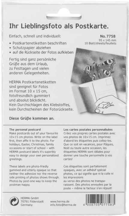 Produktbild HERMA Postkarten-Etiketten