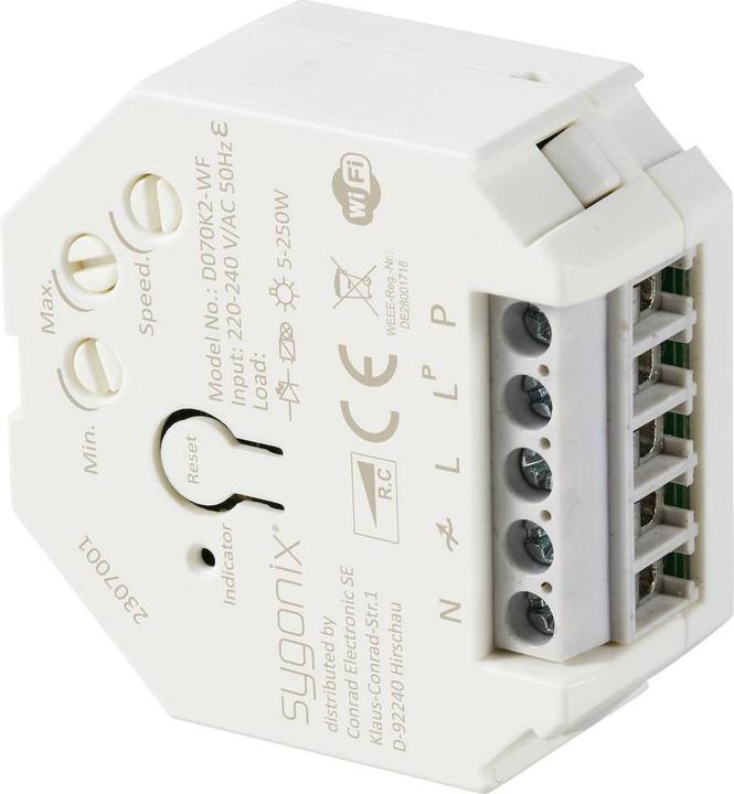 Actual product image Sygonix SY-5775566 Flush-mounted dimmer Suitable for light sources: LED lamps, incandescent lamps