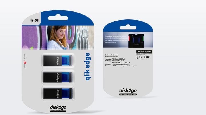 Actual product image Disk2go Qlik Edge (16 GB, USB-A)