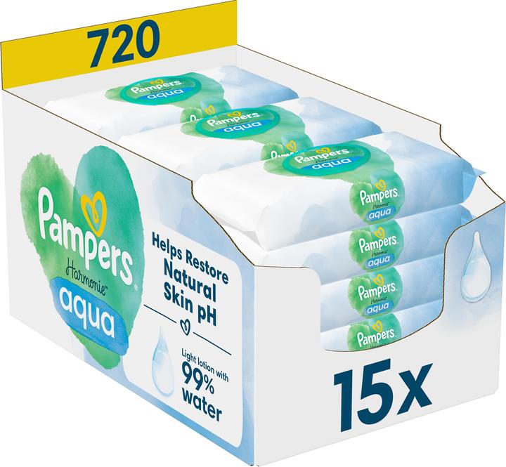 Actual product image Pampers Harmonie Aqua (720 Piece)