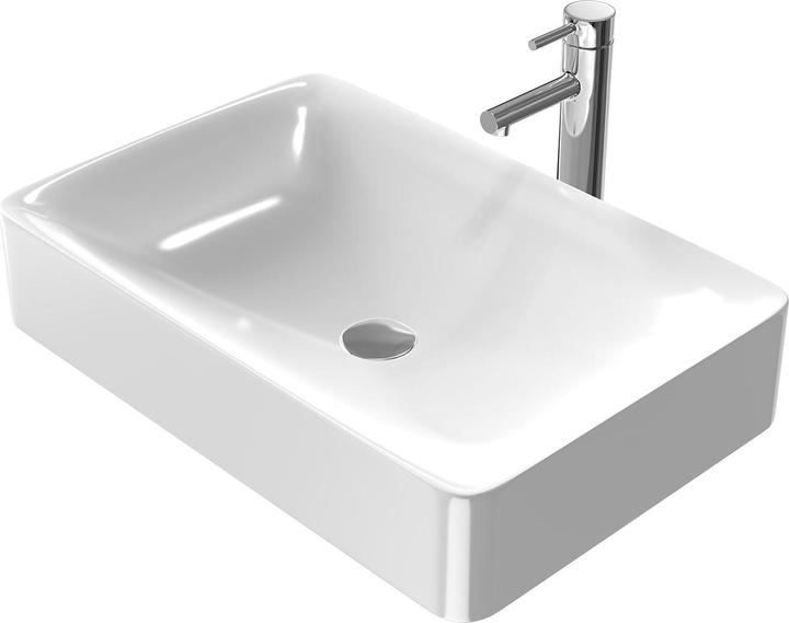 Immagine prodotto Emke Lavabo da appoggio Lavabo piccolo Lavabo rettangolare Lavabo a mano, Lavabo rettangolare (395 mm, 595 mm)