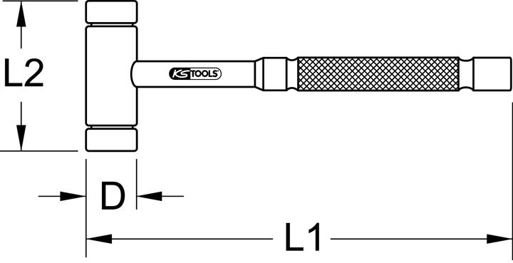 Produktbild KS Tools Messinghammer, Stielart Messing, 800 g, Länge 230 mm (800 g)