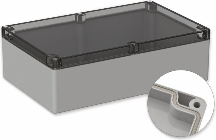 Immagine prodotto Pollini Armadio, 5U250310, 300x230x85 mm POLLIN, IP66, grigio chiaro, coperchio trasparente (Case)