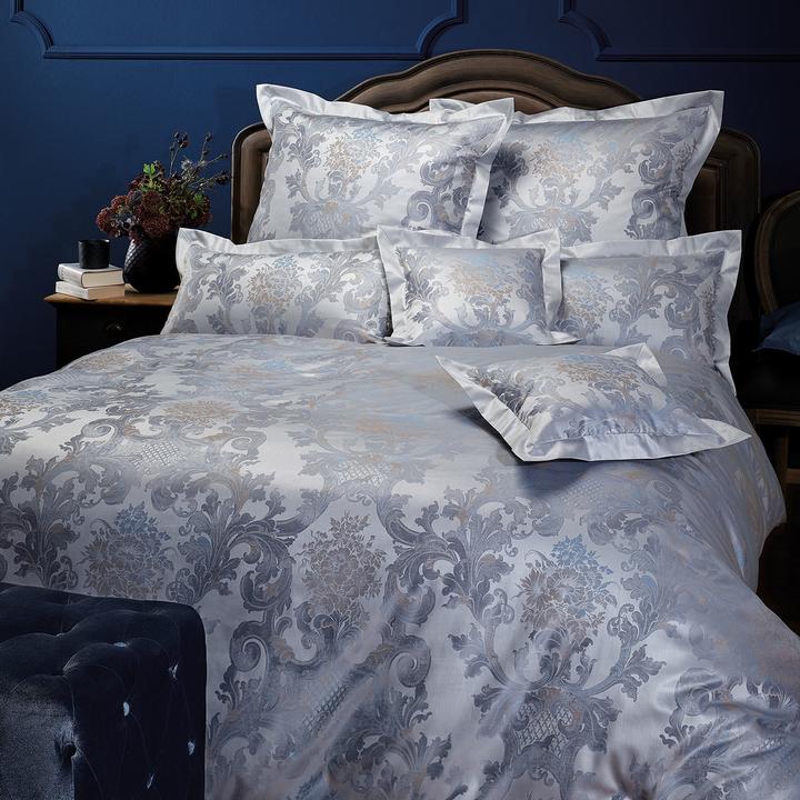 Image du produit Curt Bauer Linge de lit damassé en brocart maco Louis XIV bleu roi (Set de linge de lit, 135x200 cm + 80x80 cm)