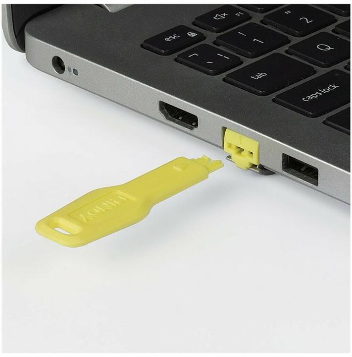 Actual product image Lindy Key for RJ45 port lock yellow (47899)