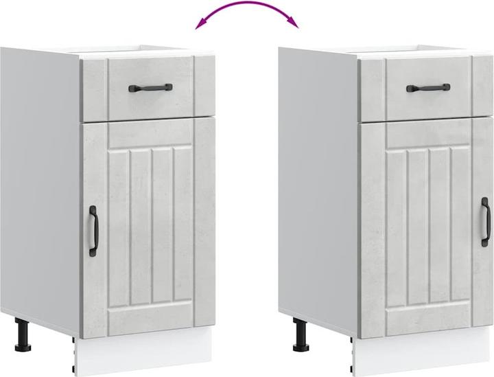 Produktbild VidaXL Küchen-Unterschrank Lucca Betongrau Holzwerkstoff Spülenunterschrank (40 x 46 x 81.5 cm)