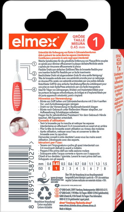 Immagine prodotto Elmex Spazzole interdentali 0.45mm Arancione (8 pz) (8 x, 0.45 mm)
