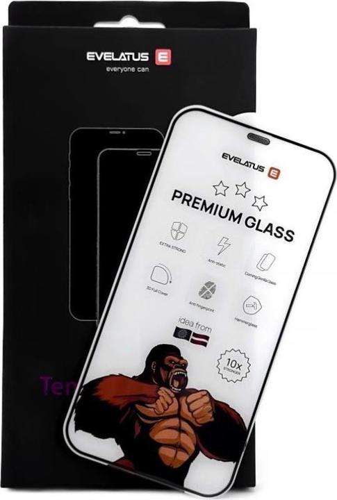 Actual product image Evelatus iPhone 12/12 Pro Corning Gorilla Glass Anti-Static 3D Full Cover 10X Stronger (1 Piece, Apple iPhone 12, Realme 12 Pro+)