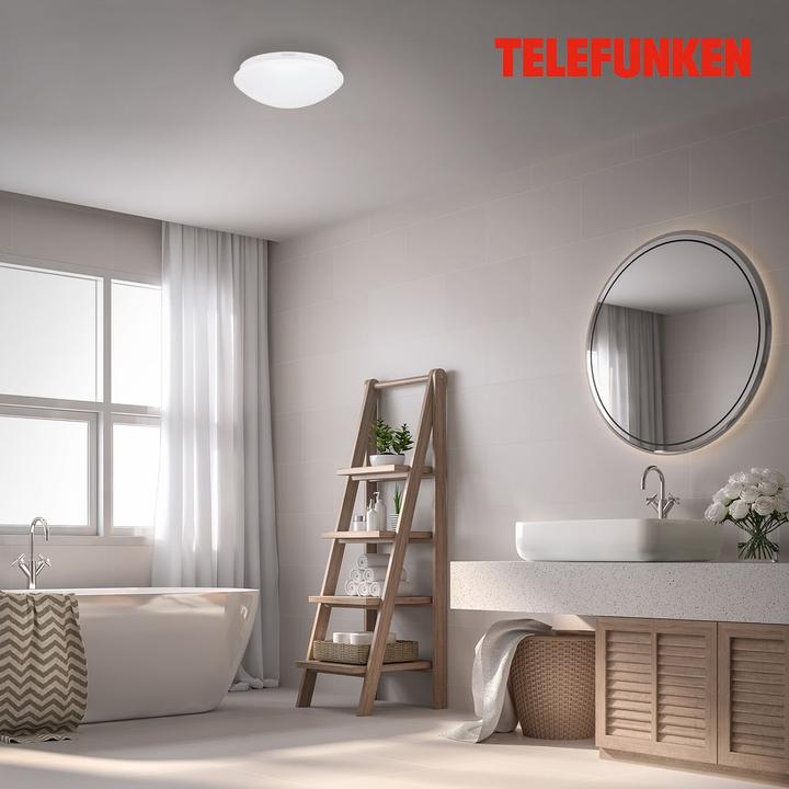 Produktbild Telefunken LED Sensor Deckenleuchte IP44 15W 1500m 4000 K neutralweiss HxØ 95/280 mm weiss (1500 lm)