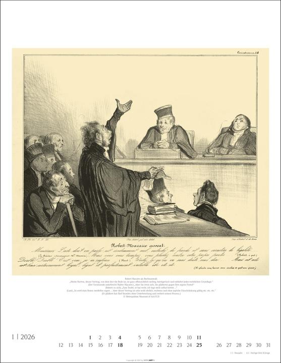 Immagine prodotto Honoré Daumier: Die Juristen Kalender 2026 (34 x 44 cm, Tedesco)