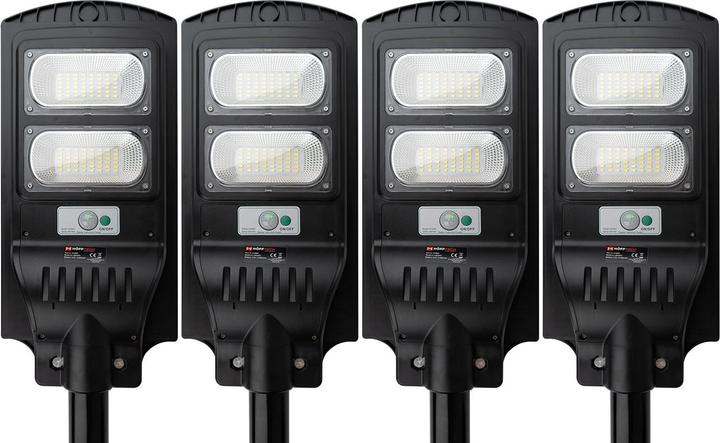 Actual product image ProPlus 4er-Set LED Solar Strassenleuchte mit Lichtsensor & Fernbedienung, 100 Watt, IP65 (800 lm, IP65)