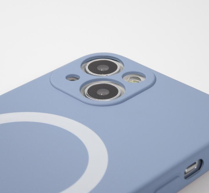 Actual product image PhoneLook Soft shell silicone cover with MagSafe and camera protection grey (Apple iPhone 15 Plus)
