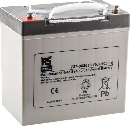 Rs Pro Blei-Säure Akku AGM 12V 55Ah (12 V, 55000 mAh)