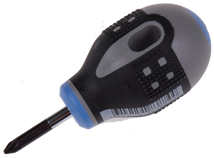 Actual product image Bahco ERGO Pozidriv screwdriver with short rubber handle, PZ1 x 25 mm (Pozidriv cross recess (PZ))