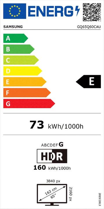 Label énergétique Samsung GQ65Q60CAU (65", Q60C, QLED, 4K, 2023)