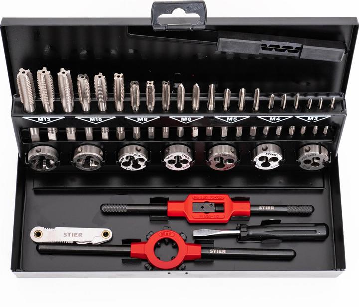 Image du produit Stier Kit de filetage / kit de taraudage, 32 pièces M3-M12 HSS-G