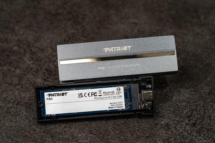 Actual product image Patriot TXD externí box USB 3.2 M.2 Gen2 NVMe SSD (M.2 2242, M.2 2230, M.2 2280, M.2 2260)