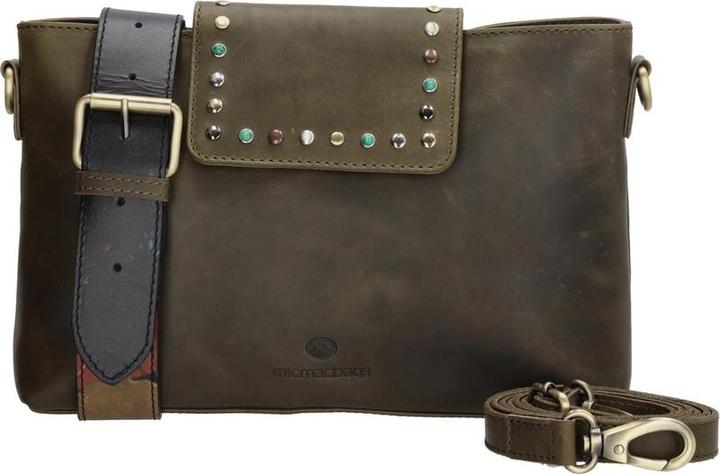 Micmacbags Hide & Stitches Meisterwerk Umhängetasche - Olivengrün - 100% Leder