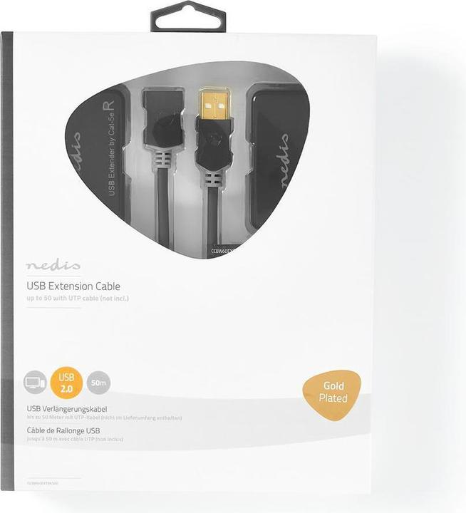 Image du produit Nedis Extender USB 1.1 1x RJ45 femelle 1x USB-A femelle 1x USB-A mâle 1x RJ45 femelle 50 m 12 Mb (0.20 m, USB 1.1)