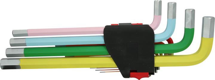 Produktbild KS Tools Winkelstiftschlüssel-Satz extralang, Innensechskant, Zollmasse, 14 Teile